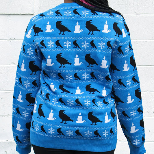Greetings From the North Poe (Blue) / Knit Sweater - Route One Apparel