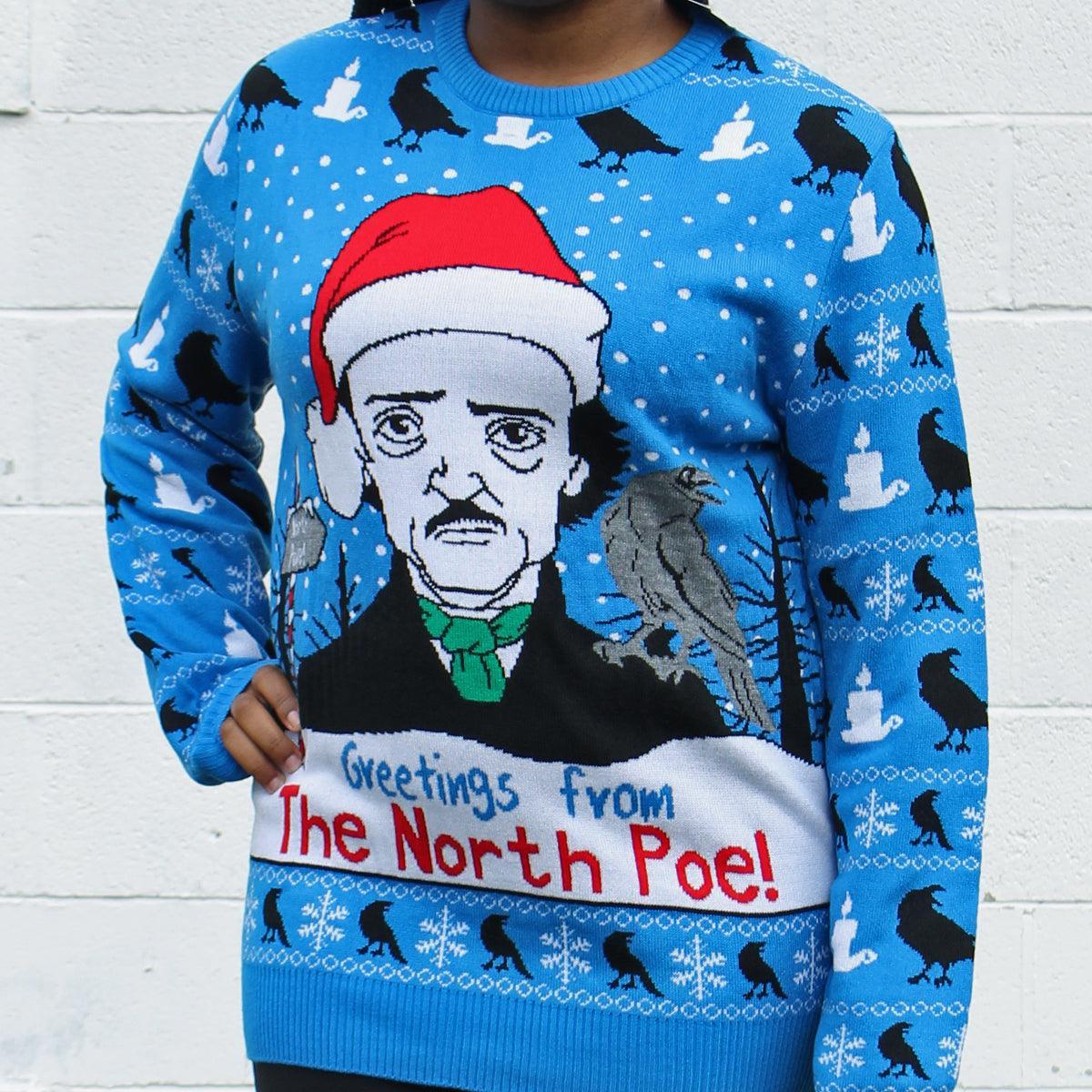 Greetings From the North Poe (Blue) / Knit Sweater - Route One Apparel