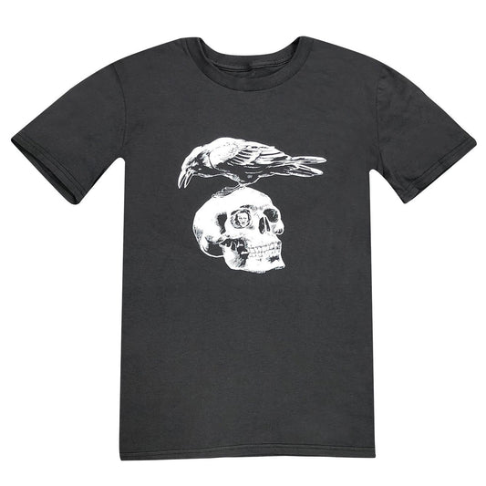 Edgar Allan Poe Skull and Raven (Smoke) / Shirt - Route One Apparel