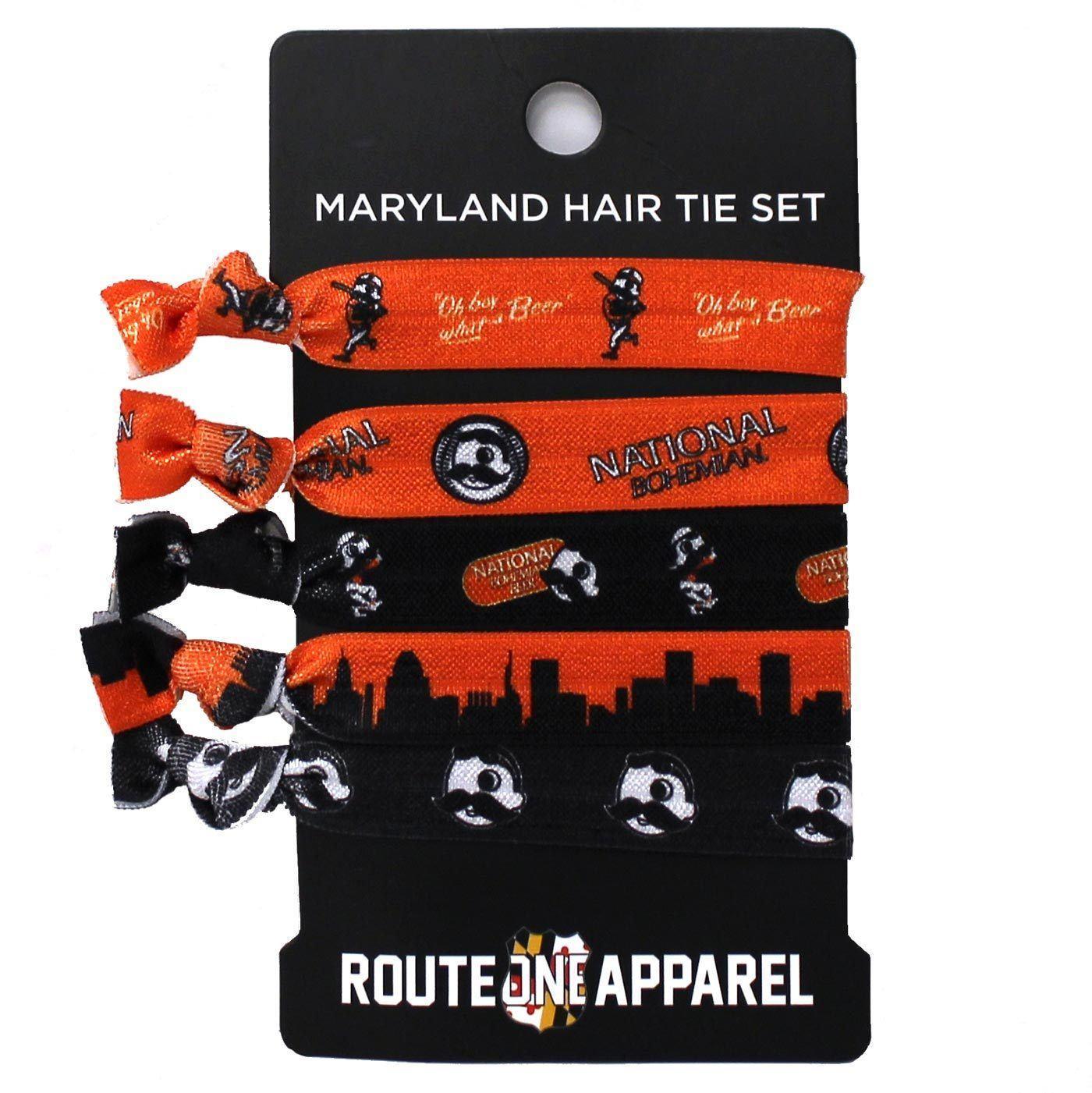 Natty Boh Baseball Skyline / 5-Piece Hair Tie Set - Route One Apparel