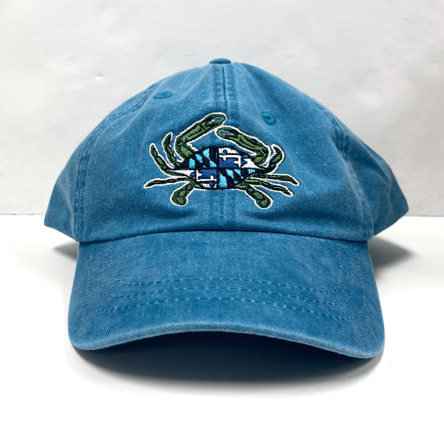 Blue Maryland Flag Crab (Teal) / Baseball Hat - Route One Apparel