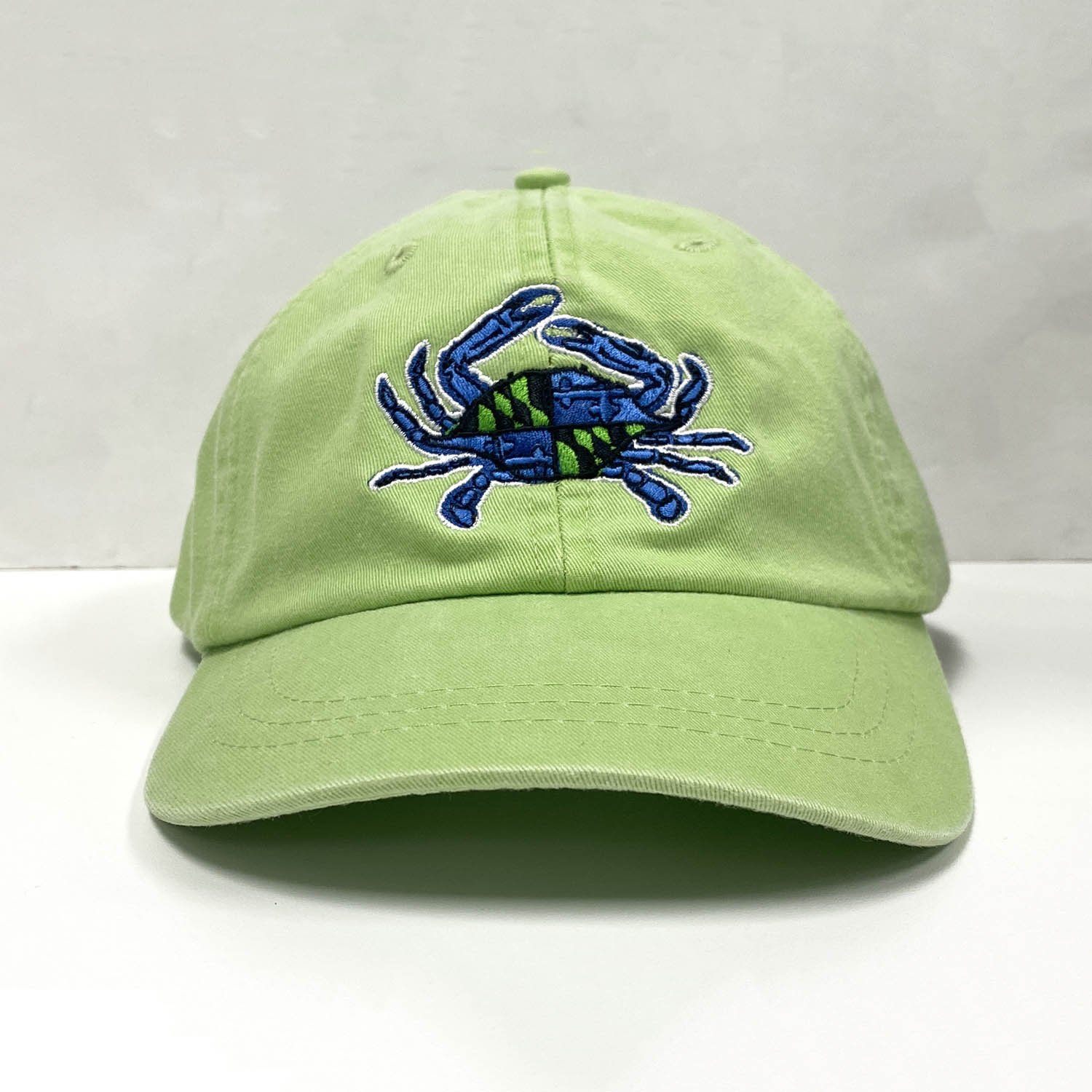 Lime Green Maryland Flag Crab / Baseball Hat - Route One Apparel