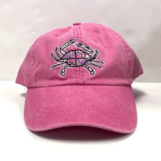 Pink Maryland Flag Crab (Hot Pink) / Baseball Hat - Route One Apparel