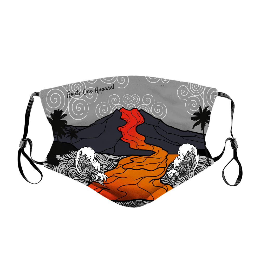 Waves and Volcano / Face Mask - Route One Apparel