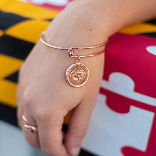 Maryland in my Heart (Rose Gold) / Adjustable Bangle Bracelet - Route One Apparel