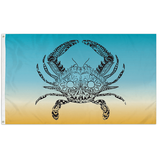 Henna Crab (Teal Beach) / Flag - Route One Apparel