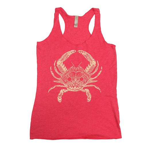 Henna Crab (Pink) / Ladies Racerback Tank - Route One Apparel