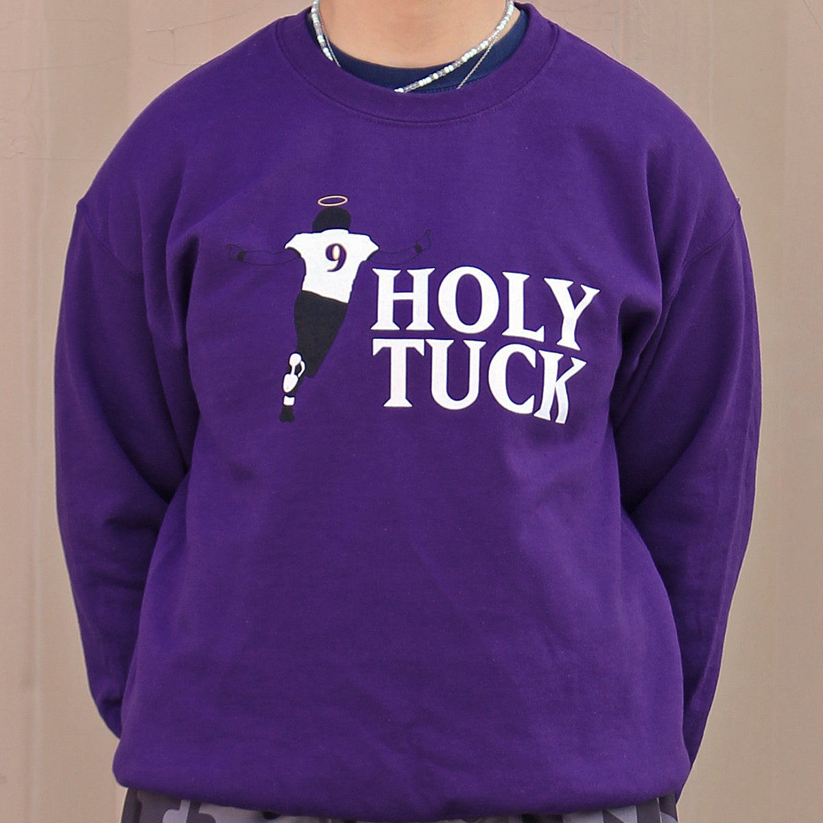 Holy Tuck (Purple) / Crew Sweatshirt - Route One Apparel