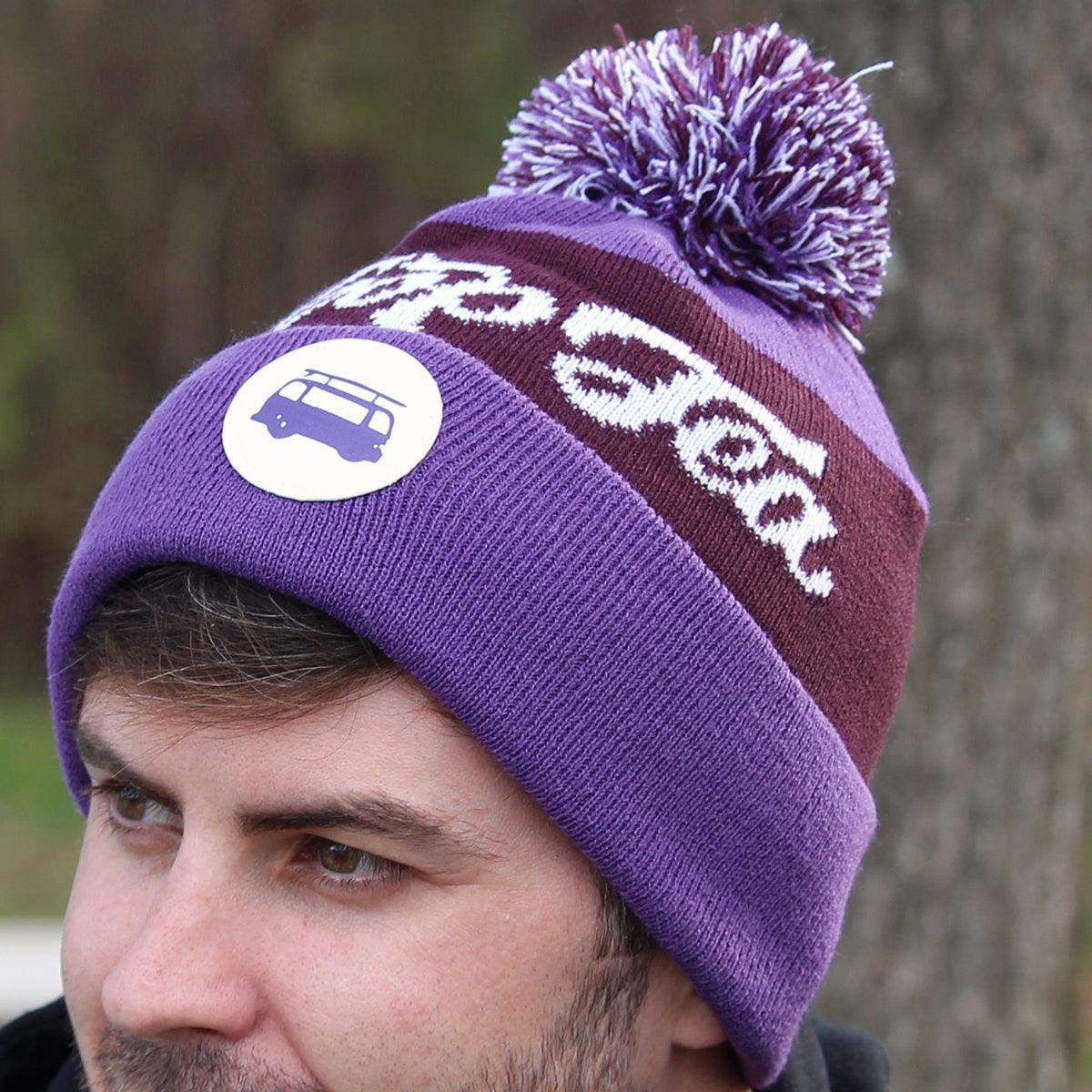 Hoop Tea (Purple) / Knit Beanie Cap - Route One Apparel
