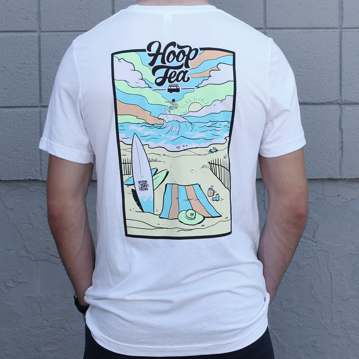 Hoop Tea Sun and Surf (White) / Shirt - Route One Apparel