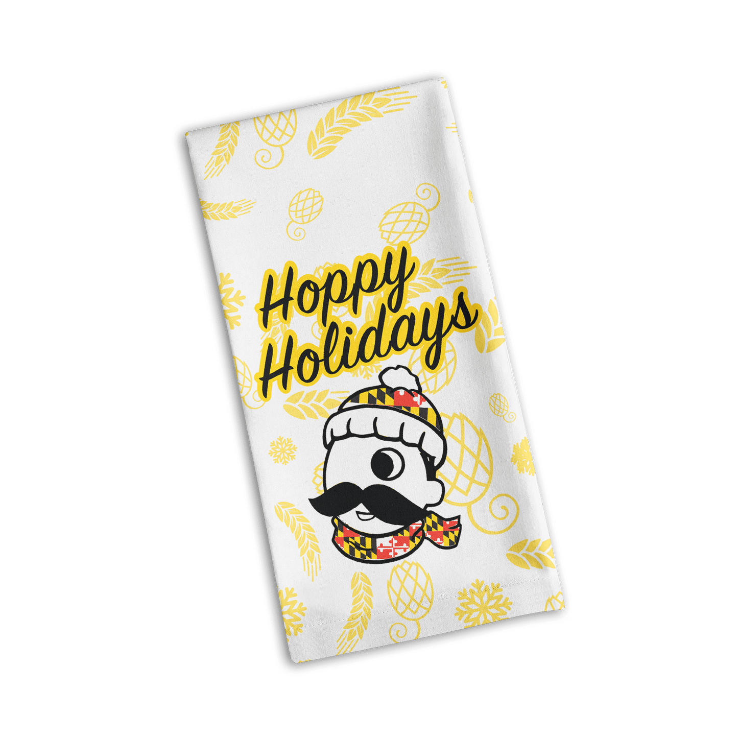Natty Boh Hoppy Holidays (White) / Kitchen Towel - Route One Apparel