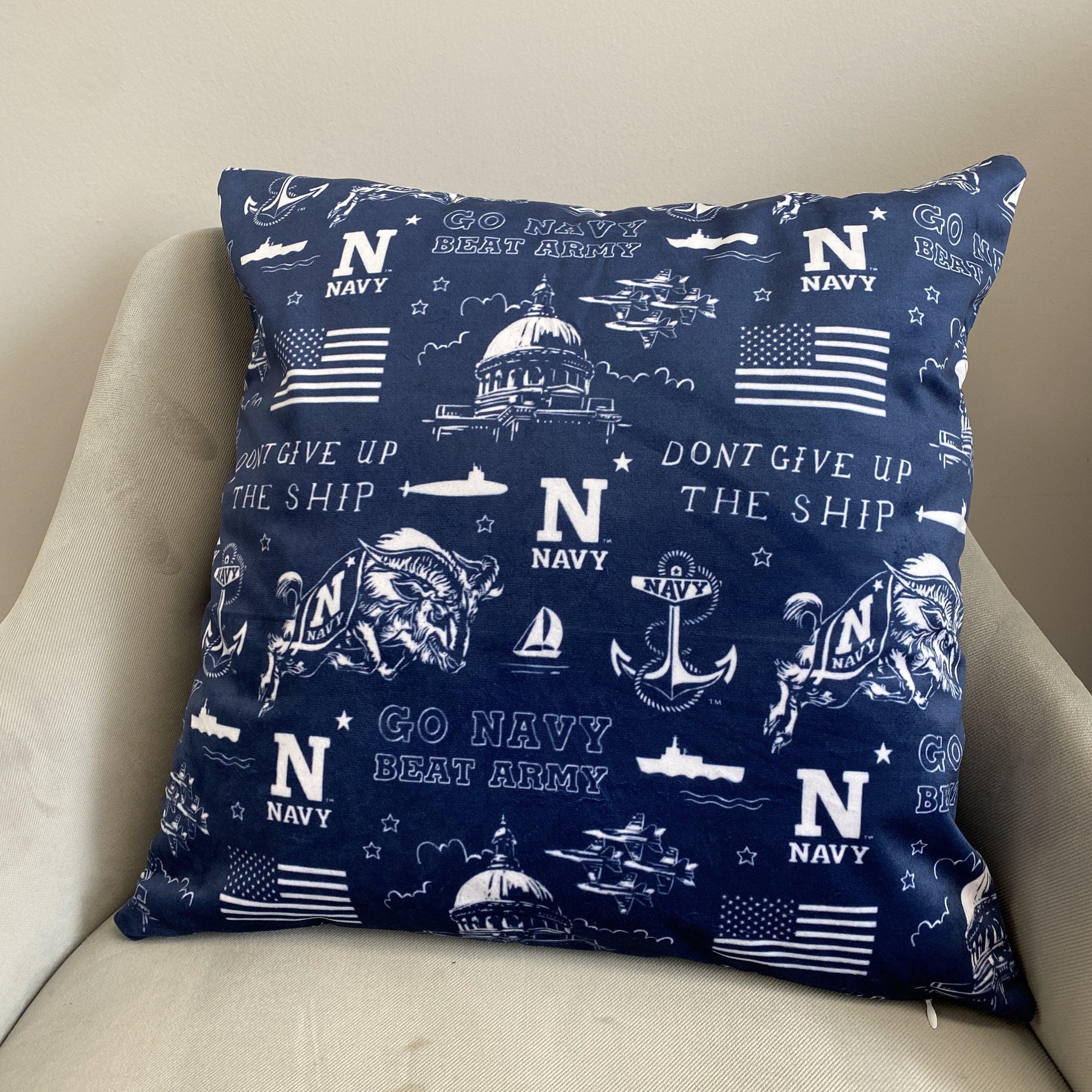 Go Navy Fan Pattern / Throw Pillow - Route One Apparel