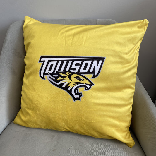 Gold With Tiger Towson Logo (Black/Gold) / Throw Pillow - Route One Apparel