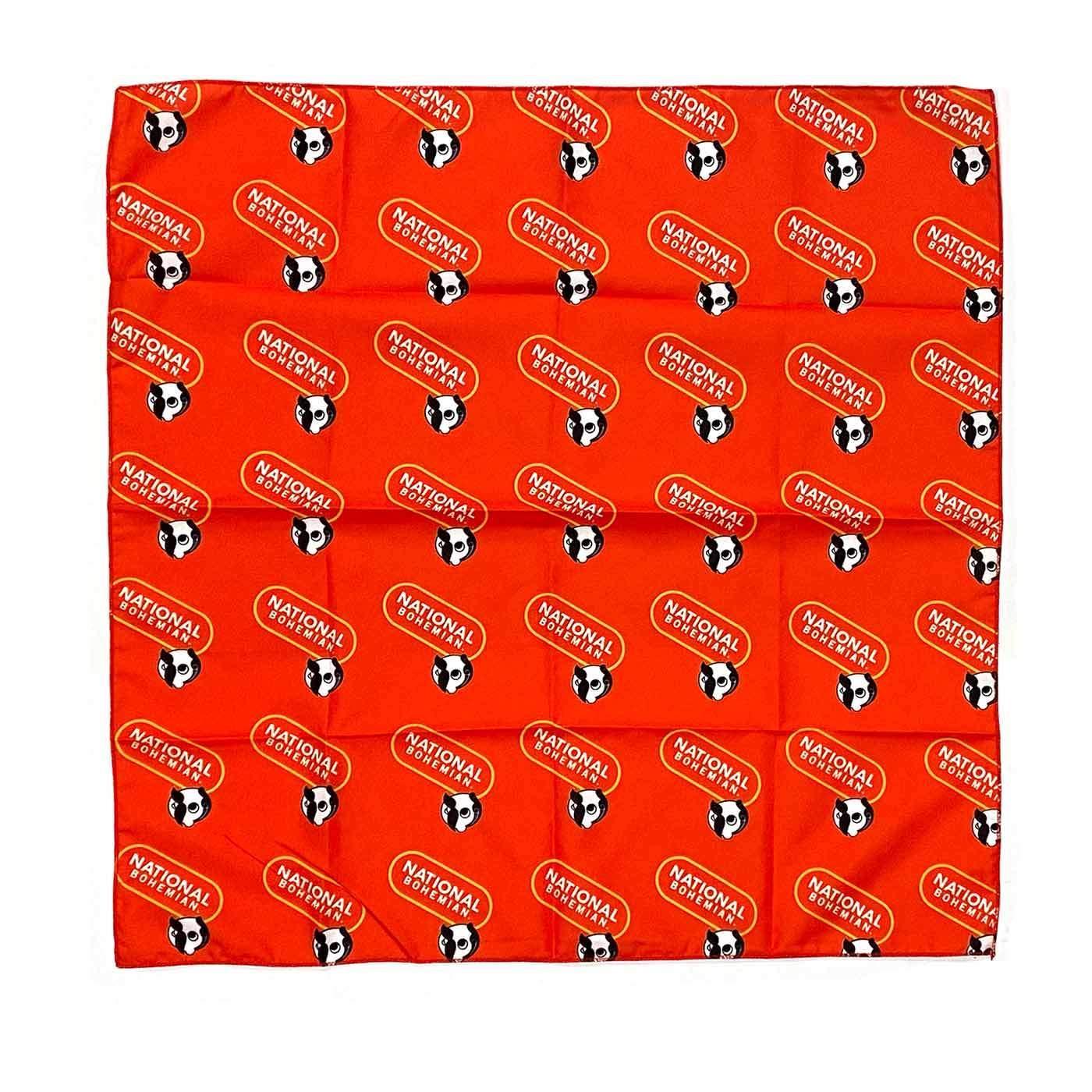 National Bohemian Logo Pattern (Red) / Bandana (22 x 22 inch) - Route One Apparel