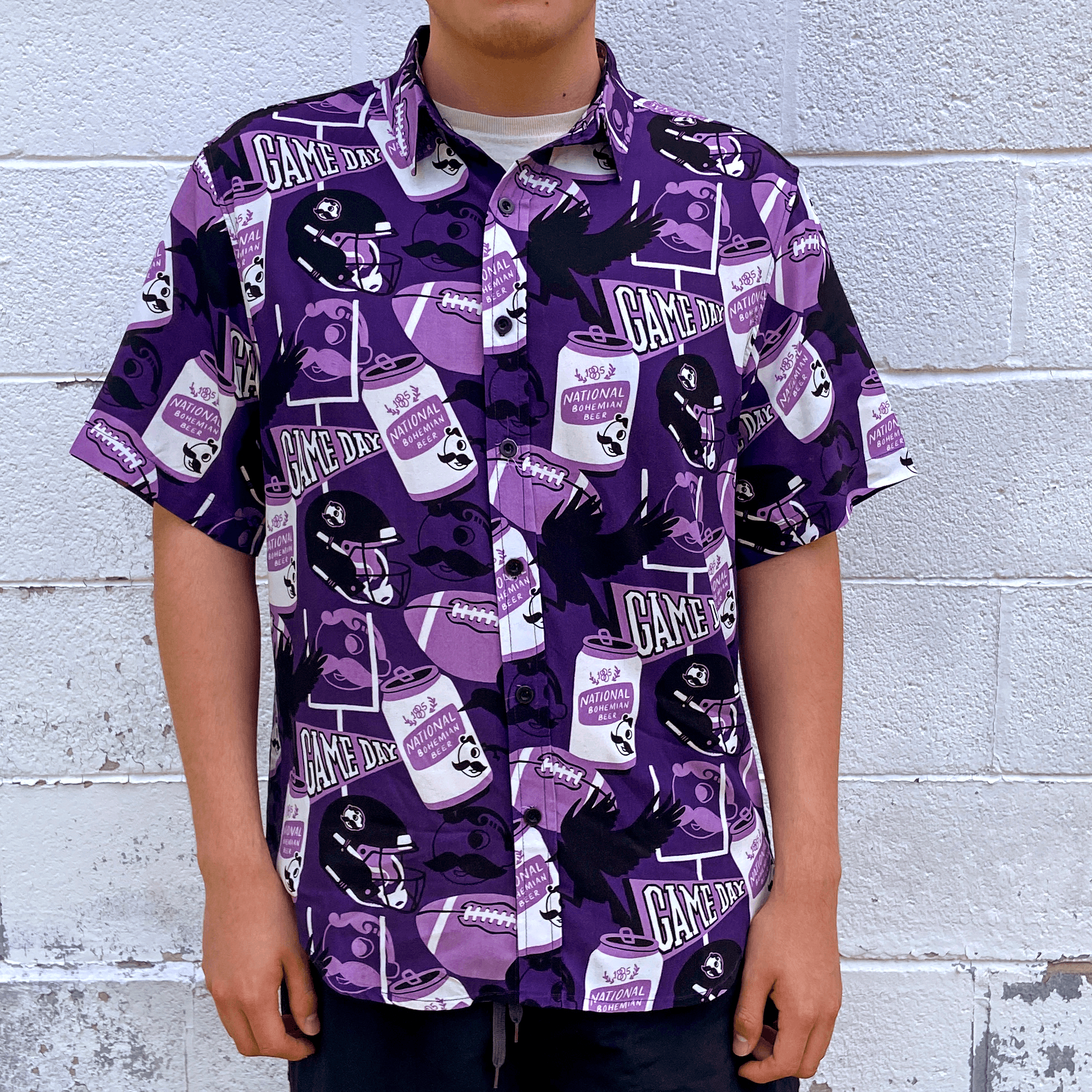 *PRE-ORDER* Natty Boh Purple Game Day (Purple) / Hawaiian Shirt (Estimated Ship Date June 25) - Route One Apparel