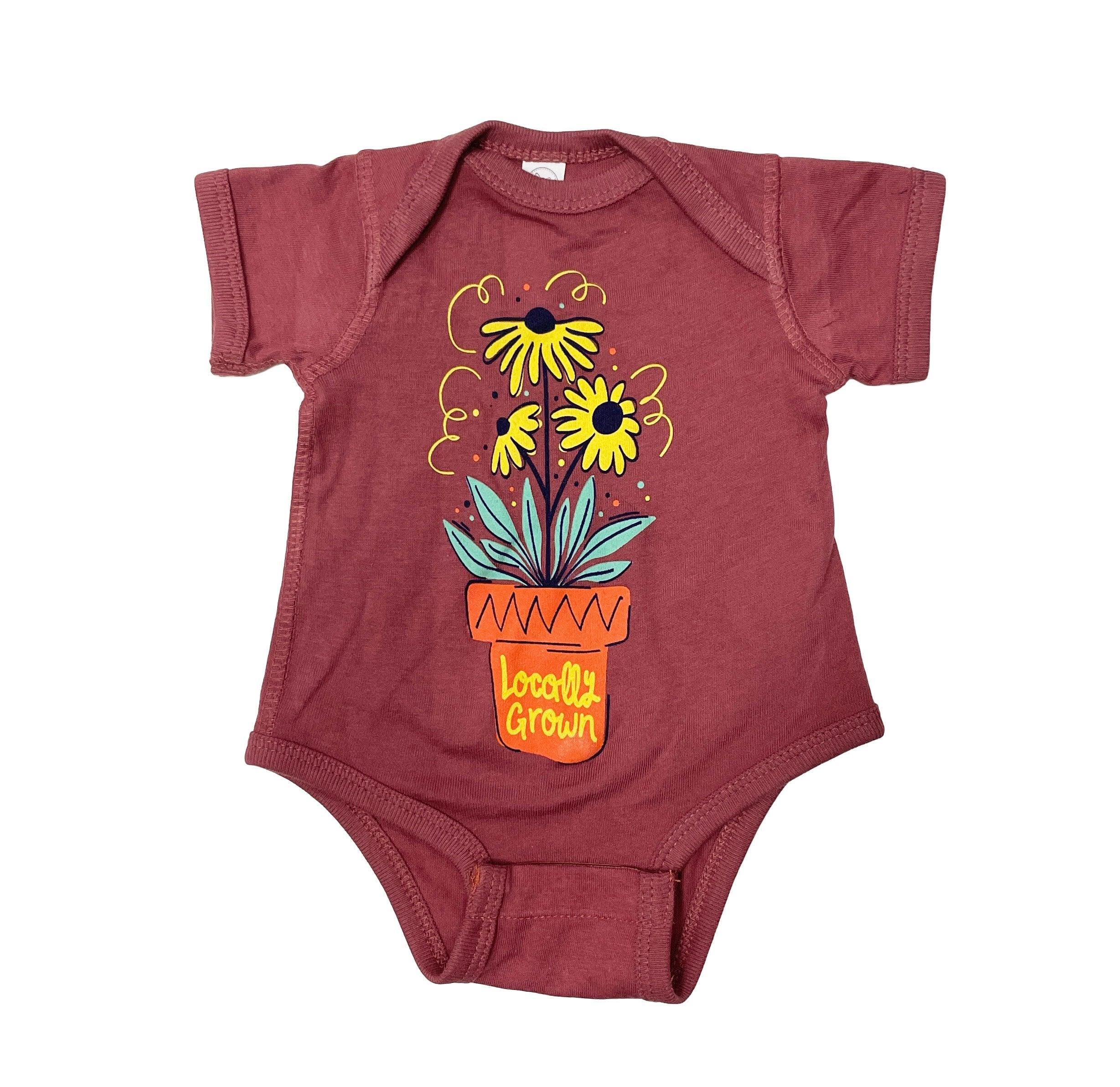 Route One Apparel Locally Grown - Flowers (Rouge) / Baby Onesie