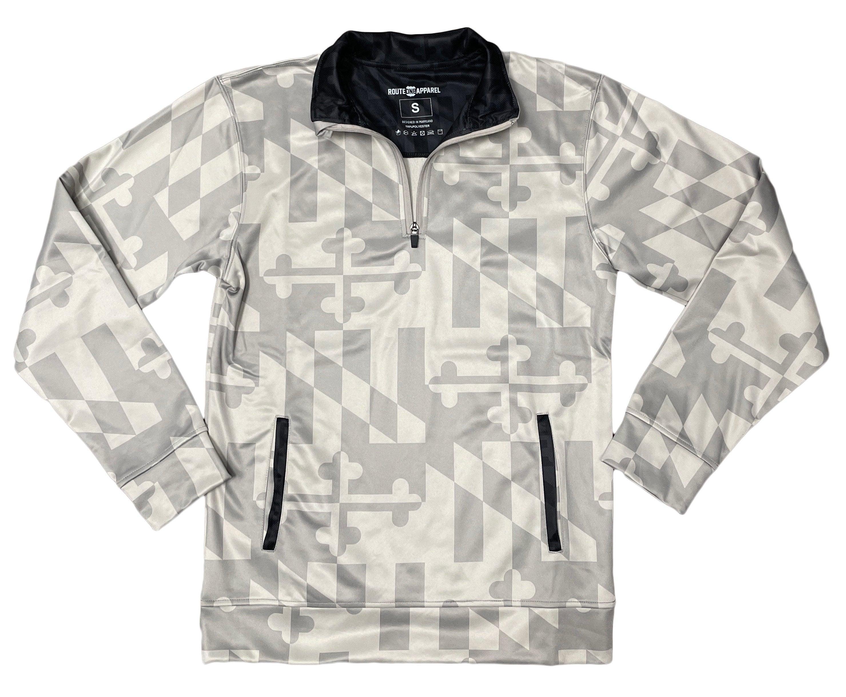 Maryland Flag (White Monochrome) / Pullover - Route One Apparel