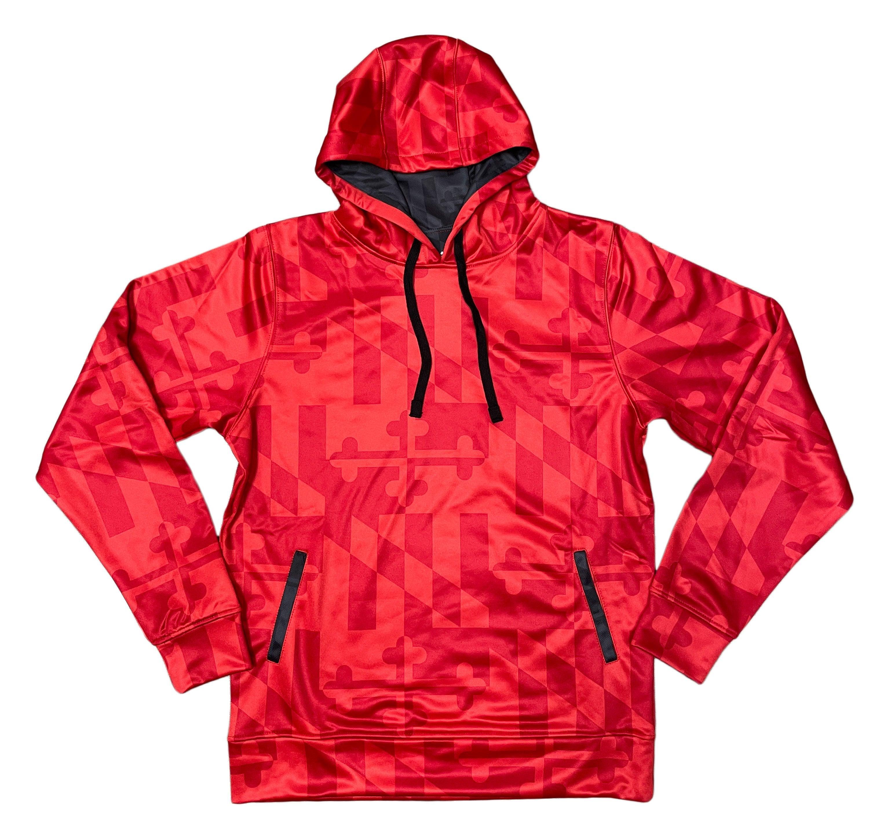 Maryland Flag (Red Monochrome) / Hoodie - Route One Apparel