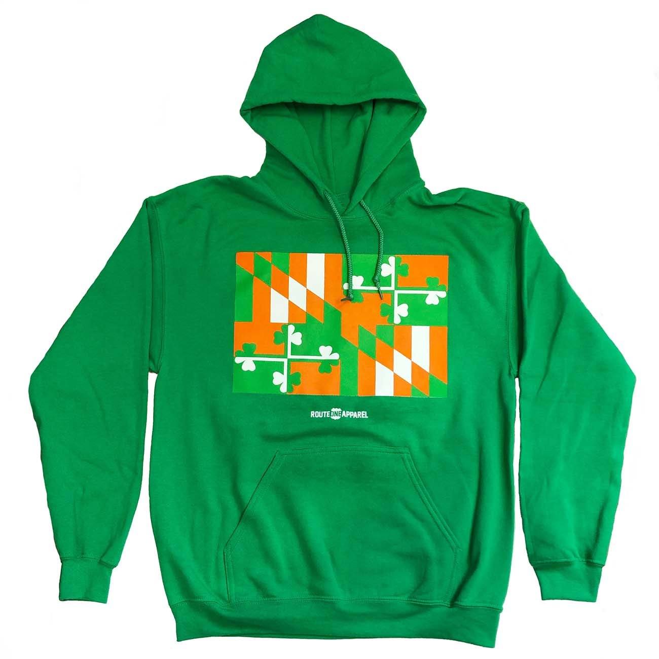 Irish Maryland Flag (Irish Green) / Hoodie - Route One Apparel
