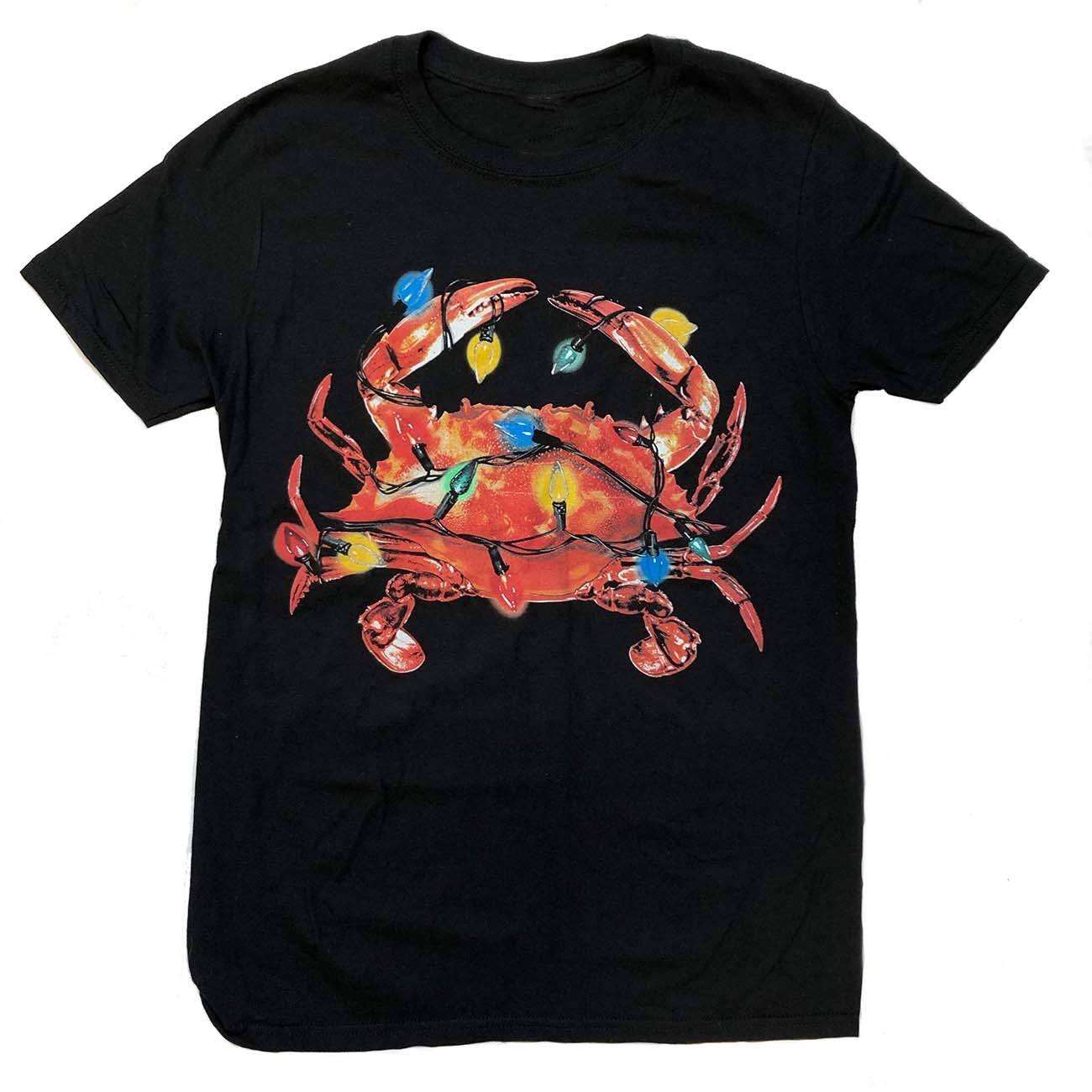 Christmas Lights Crab (Black) / Shirt - Route One Apparel