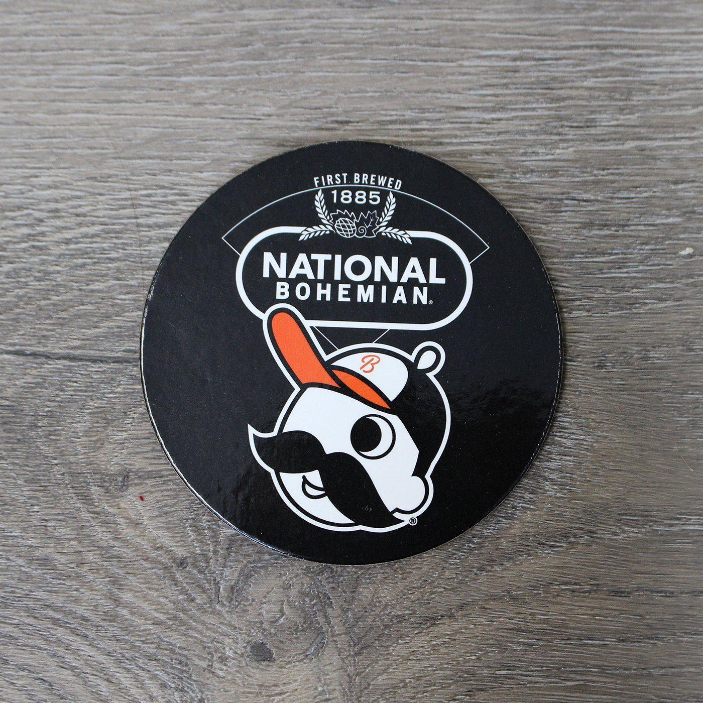 Bohing, Bohing, Gone! National Bohemian Baseball (Black) / Cork Coaster - Route One Apparel
