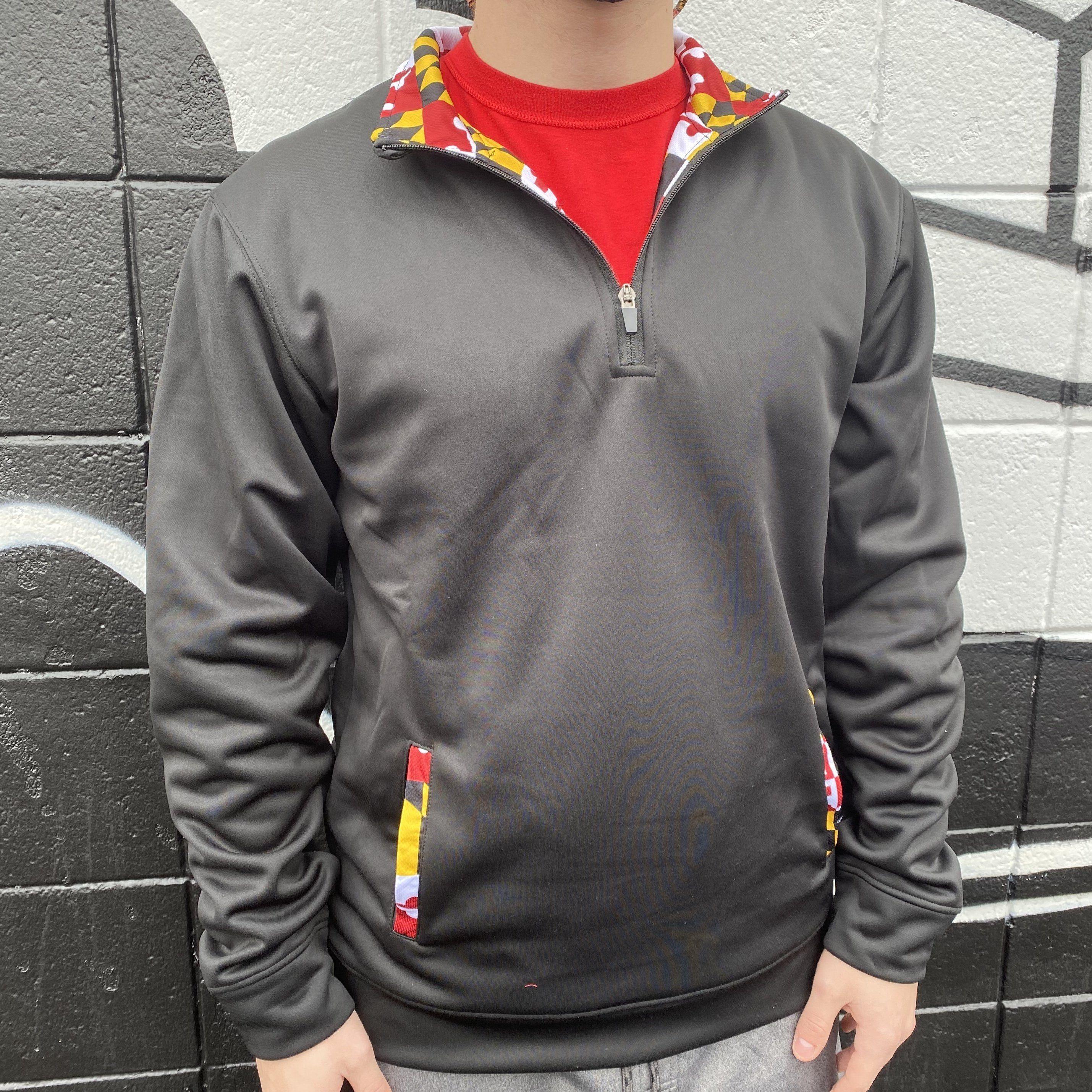 Maryland Flag Trim (Black) / Pullover - Route One Apparel