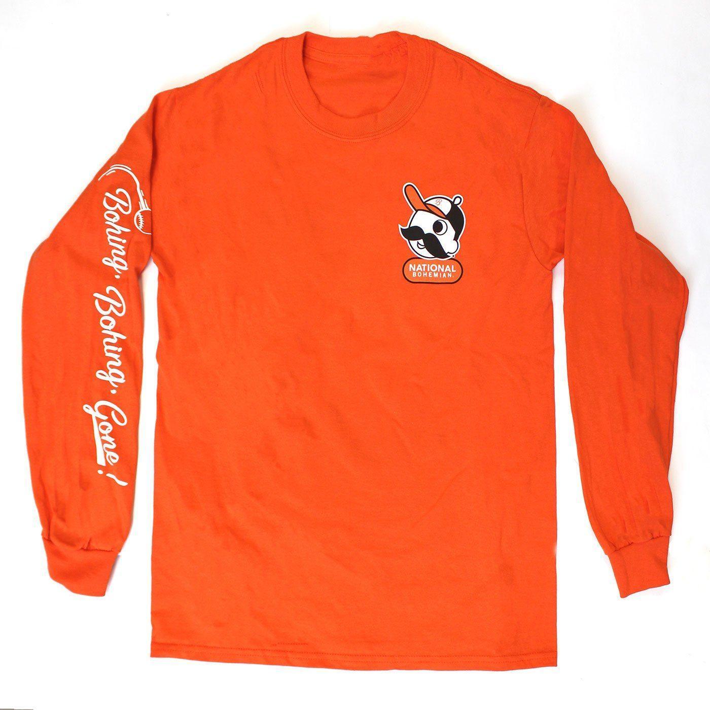 Bohing, Bohing, Gone! National Bohemian Baseball (Orange) / Long Sleeve Shirt Shirt - Route One Apparel