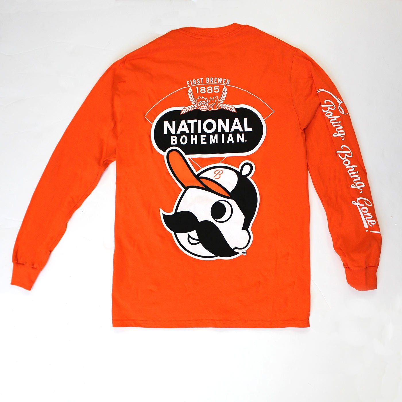 Bohing, Bohing, Gone! National Bohemian Baseball (Orange) / Long Sleeve Shirt Shirt - Route One Apparel