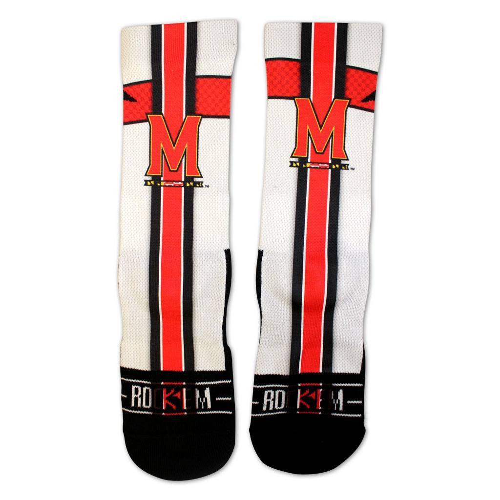 University of Maryland Jersey Series (White) / Crew Socks - Route One Apparel