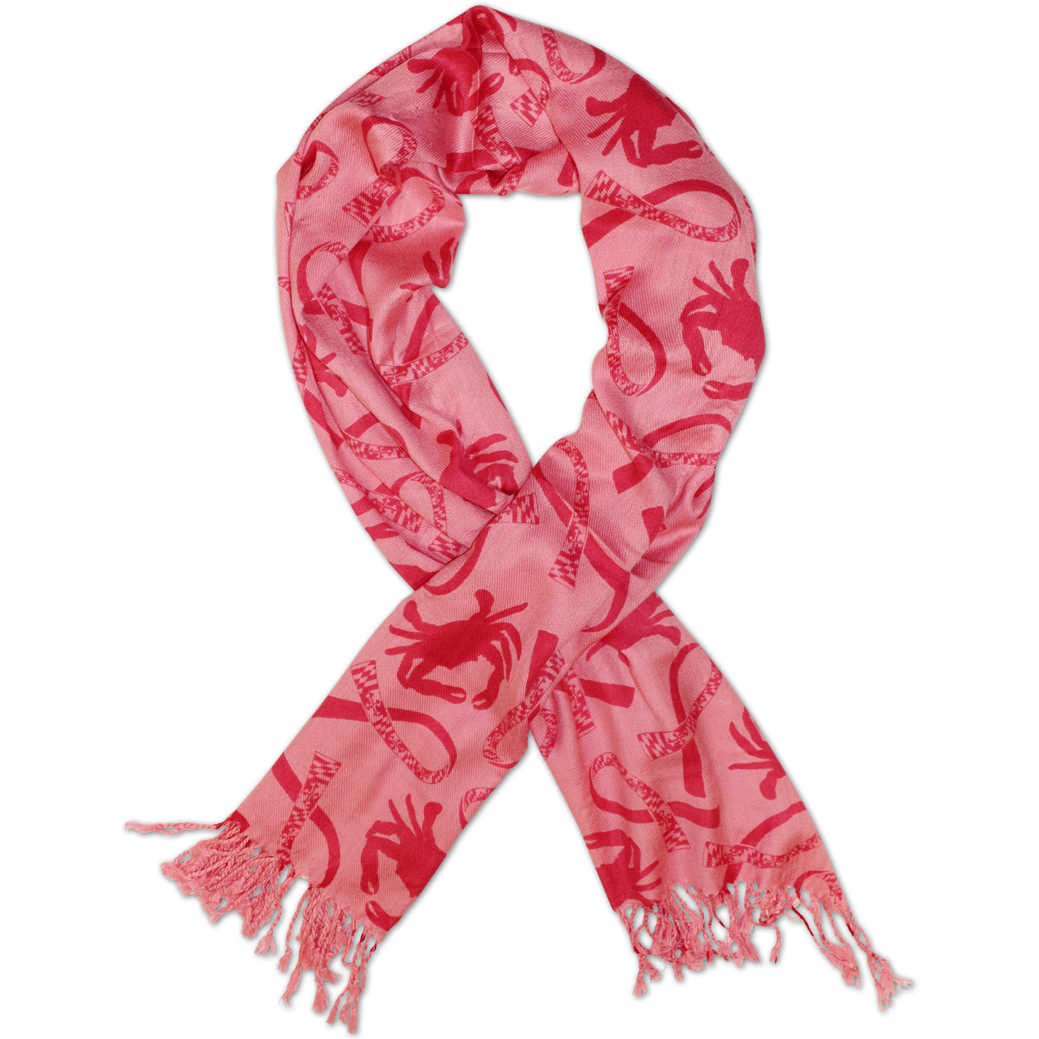 Crab and Maryland Flag Ribbon (Pink) / Scarf - Route One Apparel