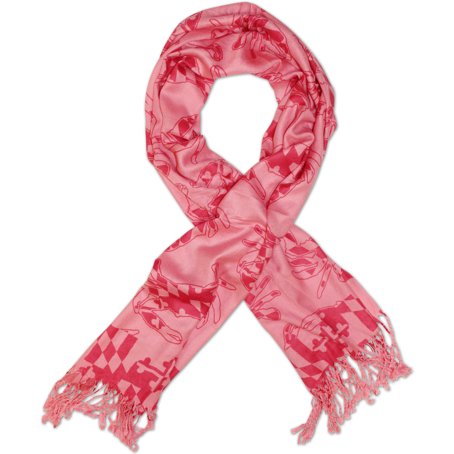 Maryland Crab Pattern *Pink Edition* (Pink) / Scarf - Route One Apparel
