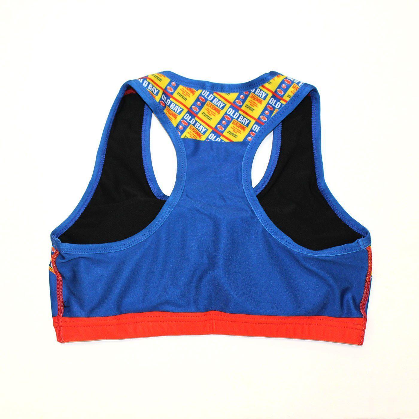 Old Bay Text (Blue) / Sports Bra - Route One Apparel