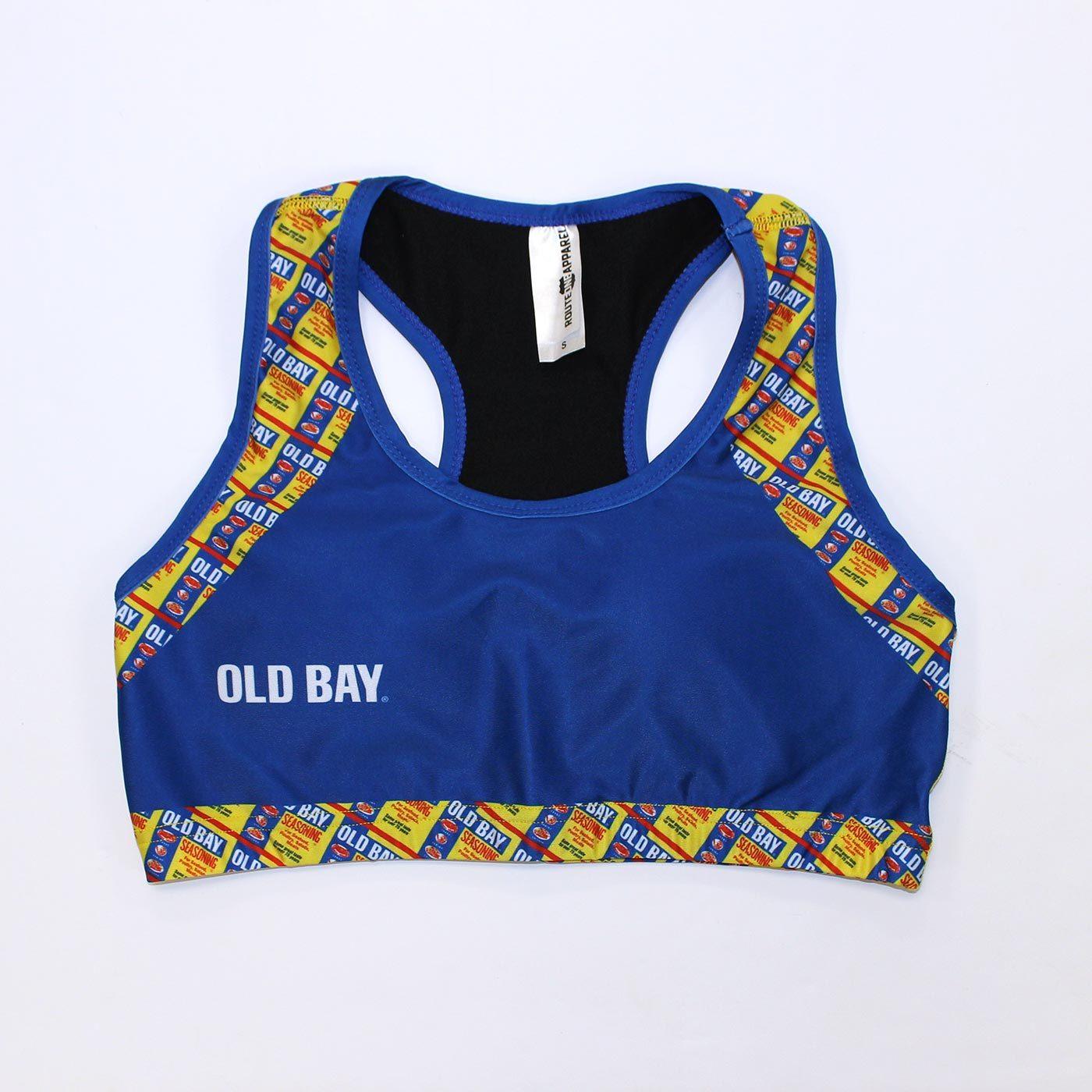 Flat Old Bay Can Pattern Outline / Sports Bra - Route One Apparel