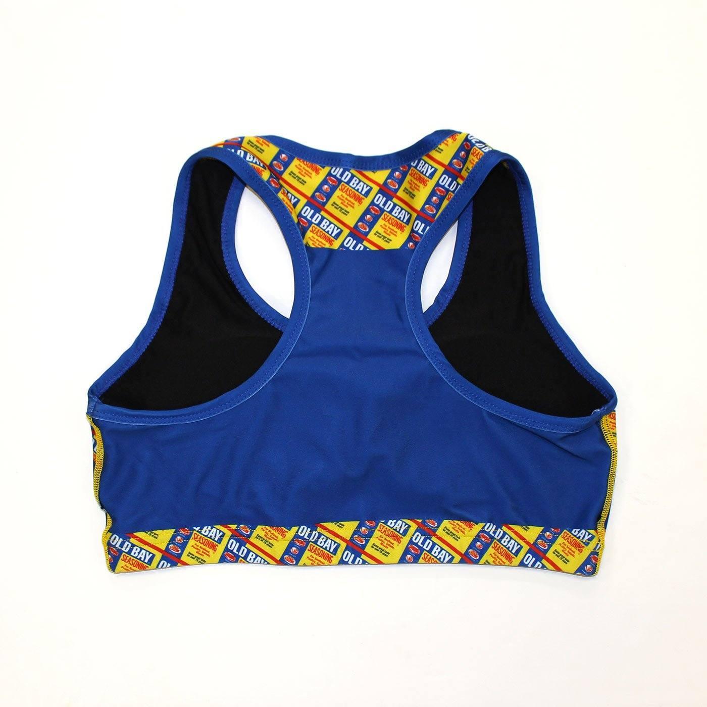 Flat Old Bay Can Pattern Outline / Sports Bra - Route One Apparel