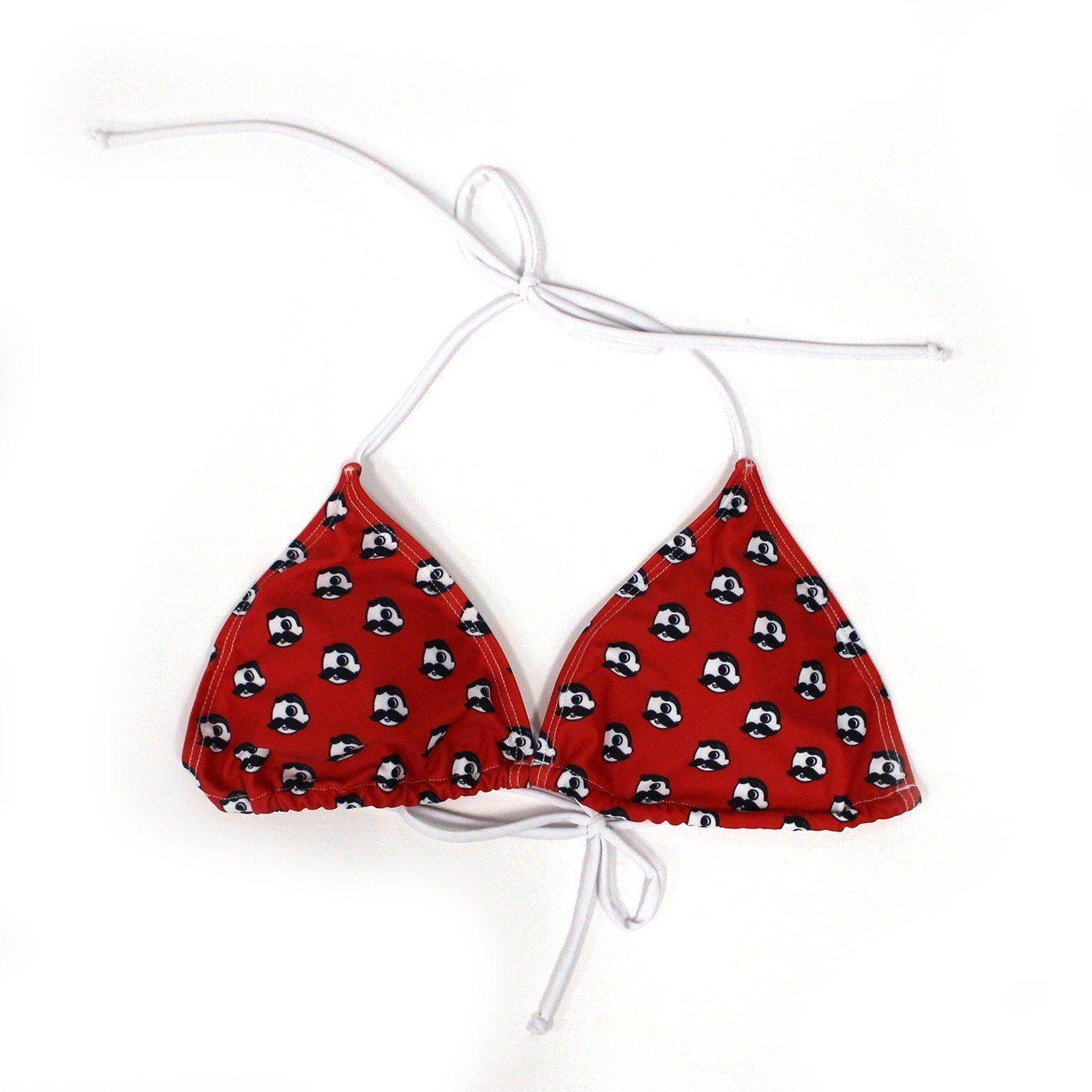 Natty Boh Logo Pattern (Red) / Bikini Top - Route One Apparel