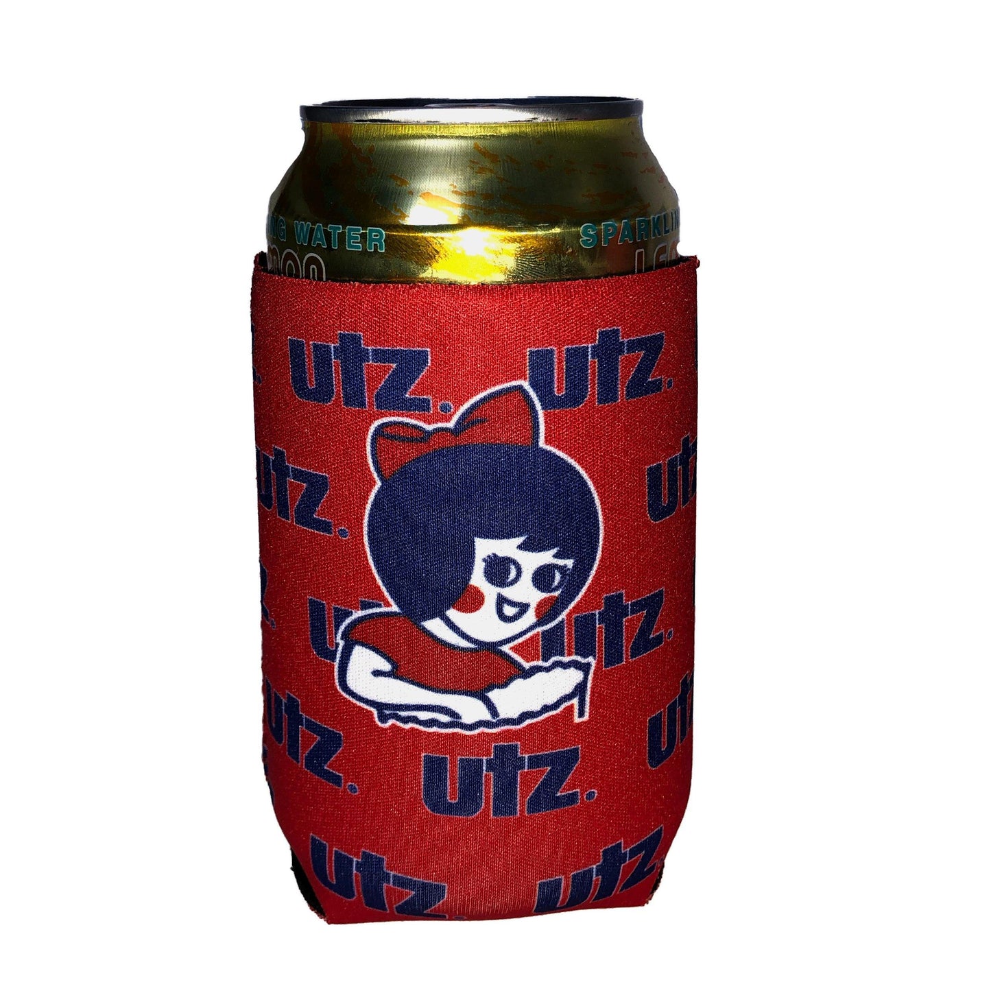 Utz Girl with Text Pattern (Red) / Can Cooler - Route One Apparel