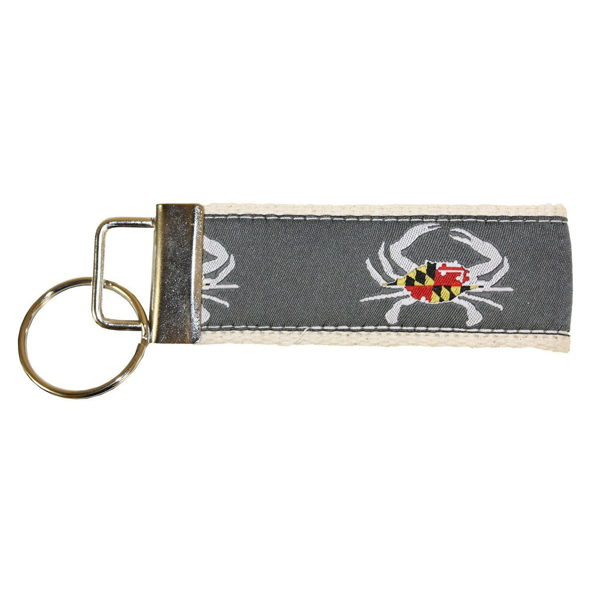 Maryland Flag Crab (Grey) / Key Chain - Route One Apparel