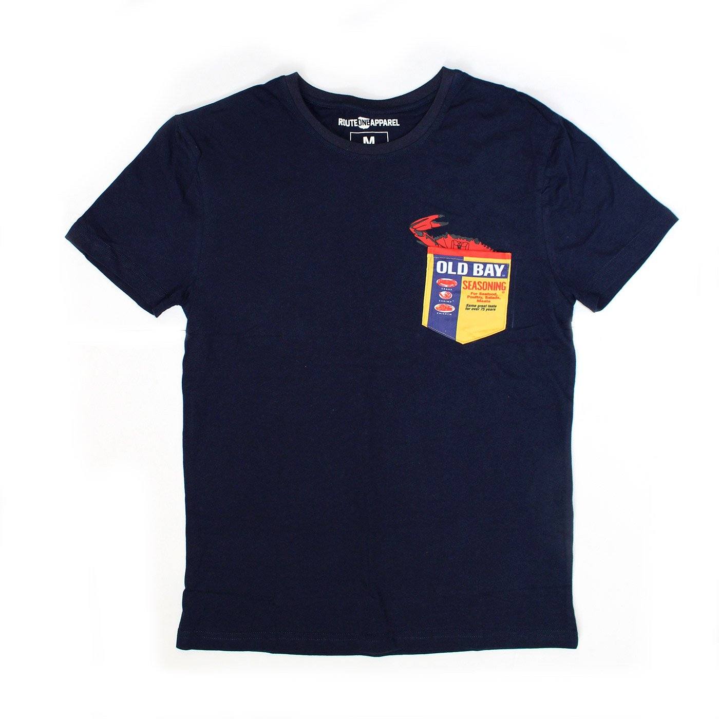 Old Bay Can w/ Crab (Navy) / Pocket Shirt - Route One Apparel