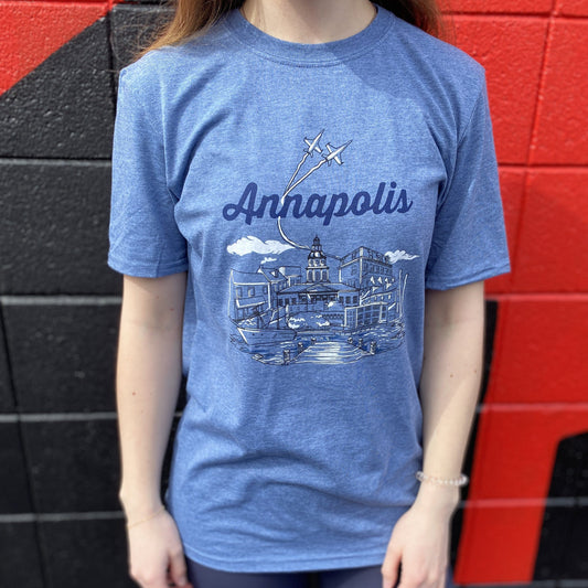 Icons of Annapolis, Maryland (Heather Indigo) / Shirt - Route One Apparel