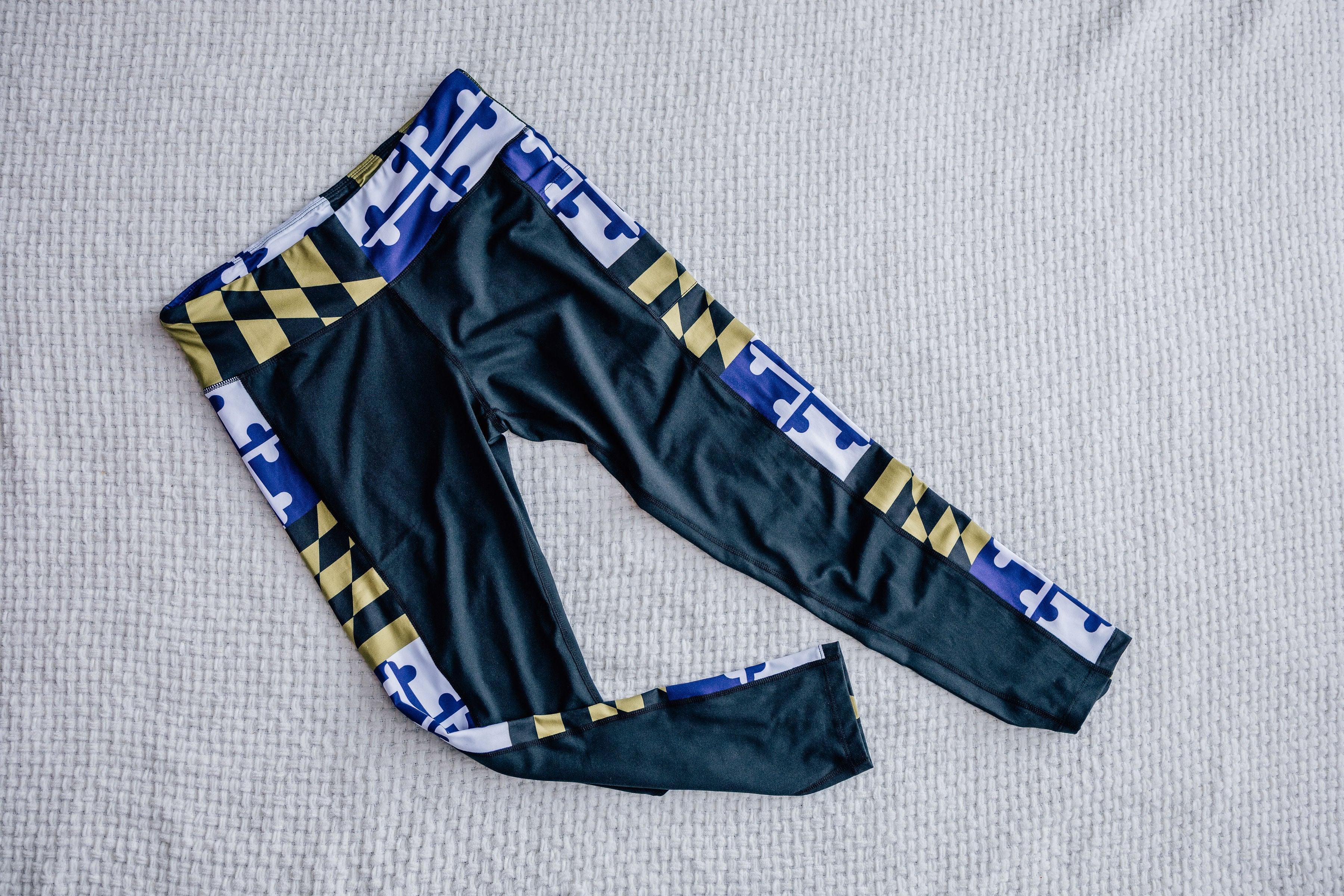 Purple & Gold Maryland Flag / Yoga Leggings - Route One Apparel