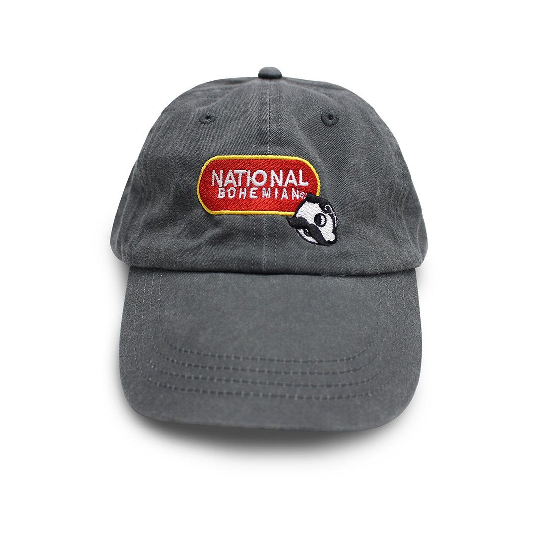 National Bohemian Live Pleasantly (Washed Charcoal) / Baseball Hat - Route One Apparel