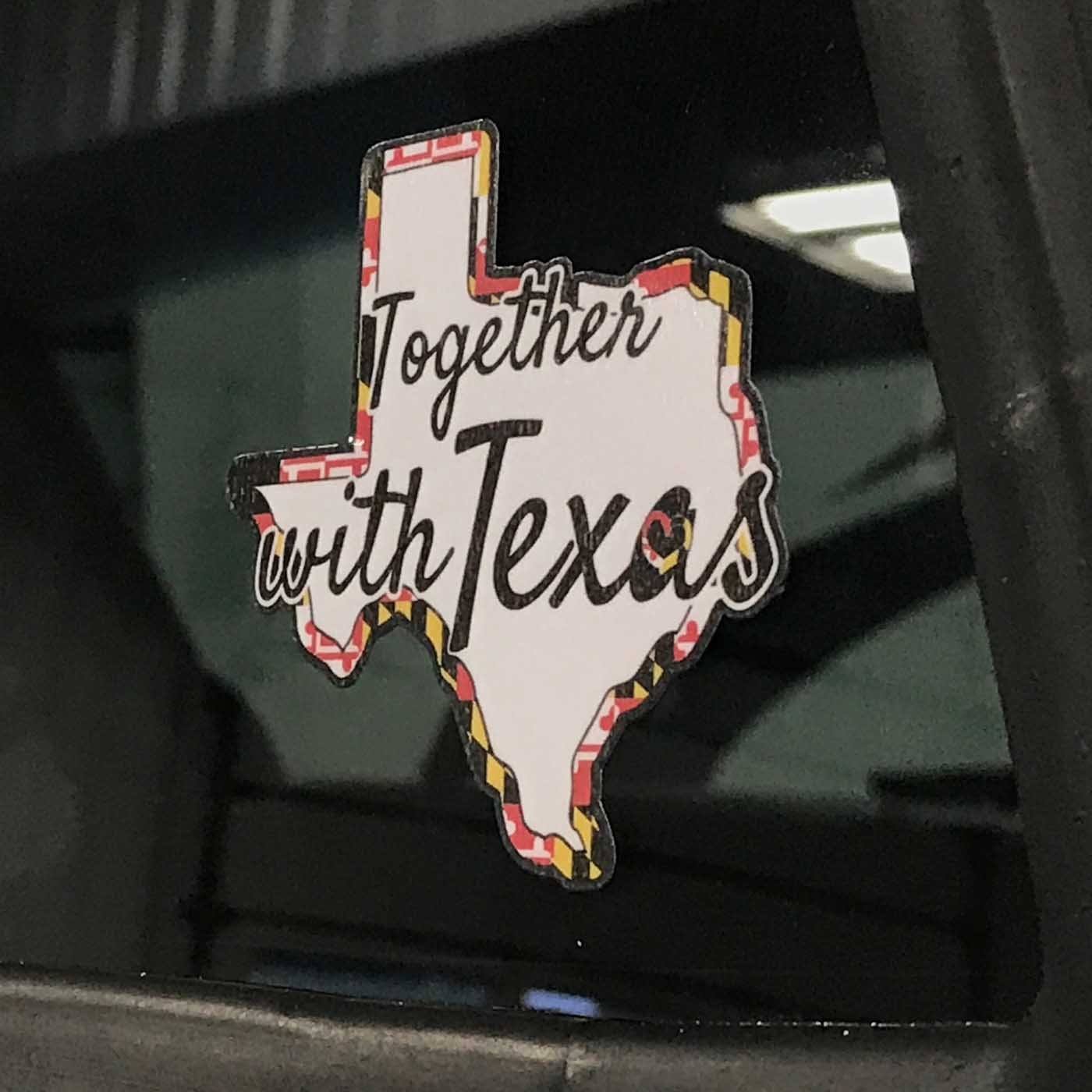 Together with Texas w/ Maryland Flag / Sticker - Route One Apparel