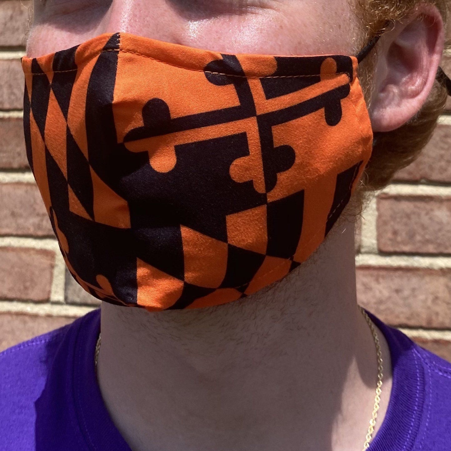 Orange & Black Maryland Flag / Face Mask - Route One Apparel
