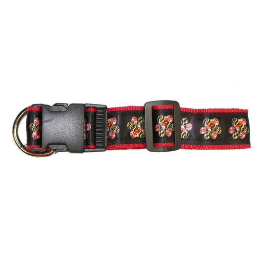 Maryland Paw Print (Black) / Dog Collar - Route One Apparel