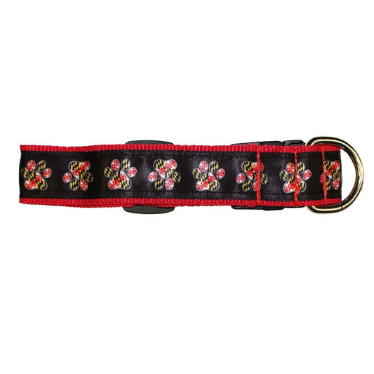 Maryland Paw Print (Black) / Dog Collar - Route One Apparel