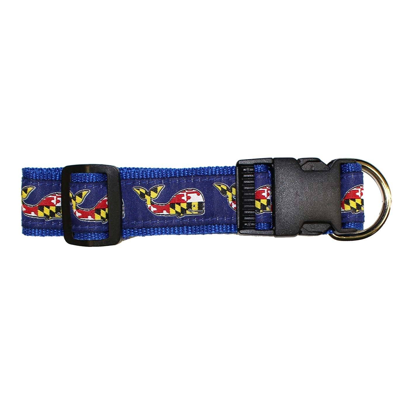 Maryland Flag Whale (Navy) / Dog Collar - Route One Apparel