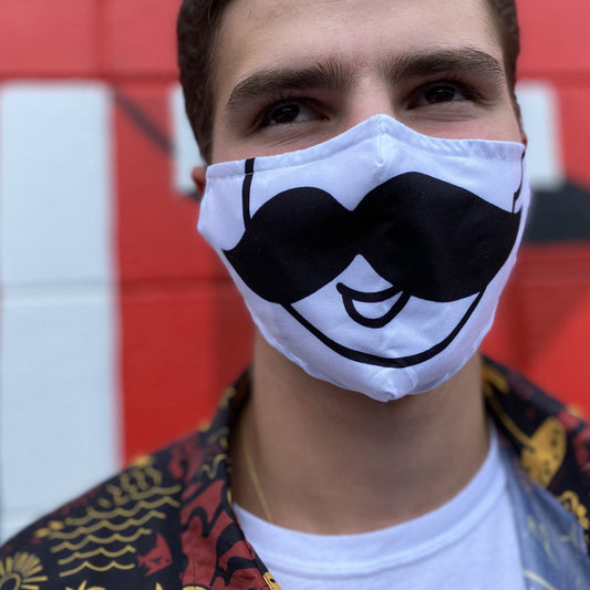 Natty Boh Face (White) / Face Mask - Route One Apparel