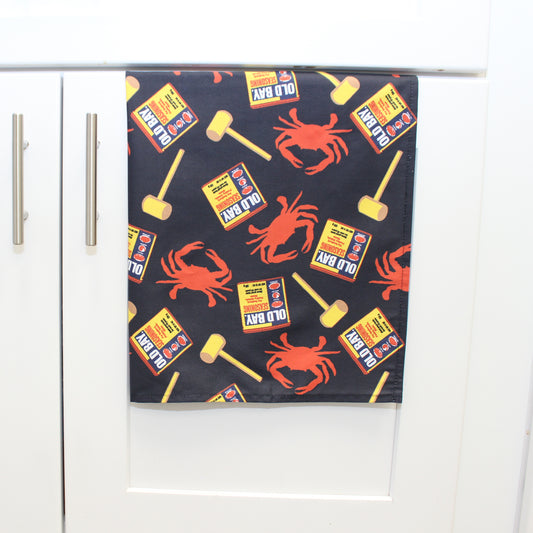 Crab, Mallet & Old Bay (Royal) / Kitchen Towel - Route One Apparel