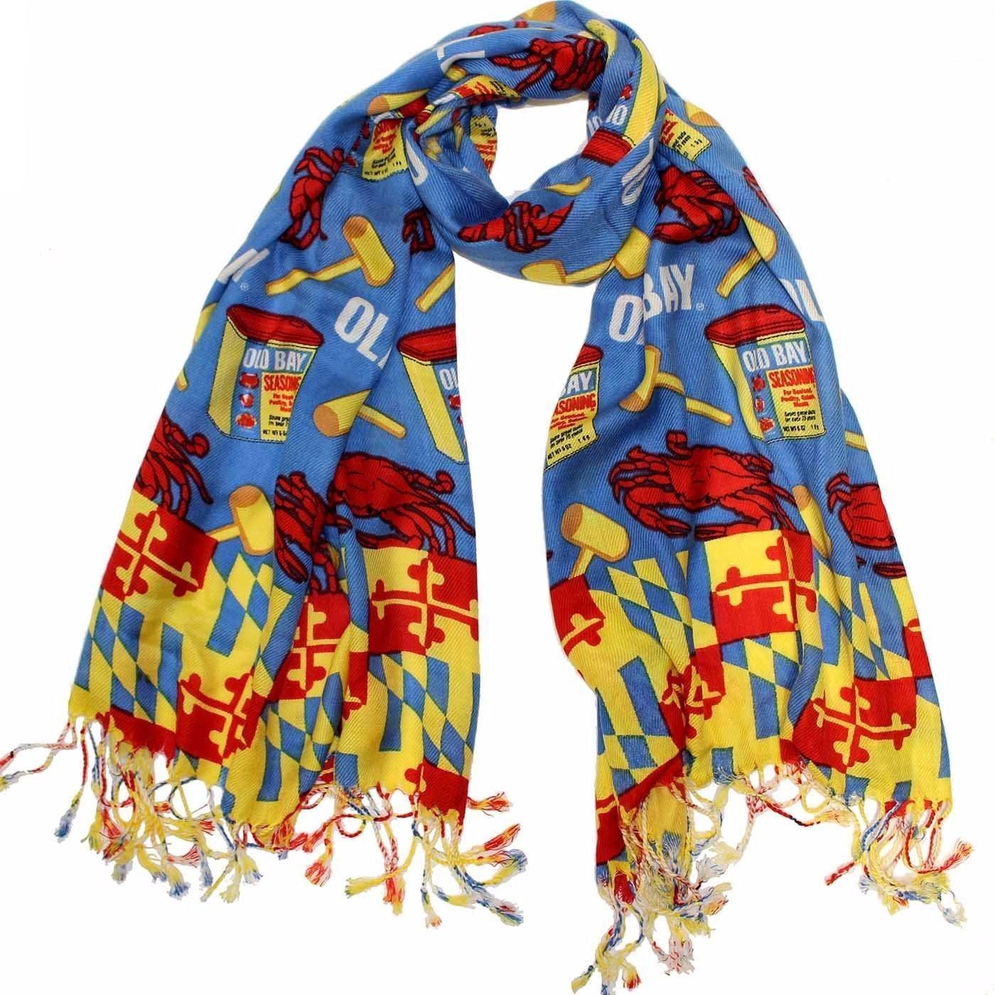 Crab, Mallet & Old Bay (Royal) / Scarf - Route One Apparel