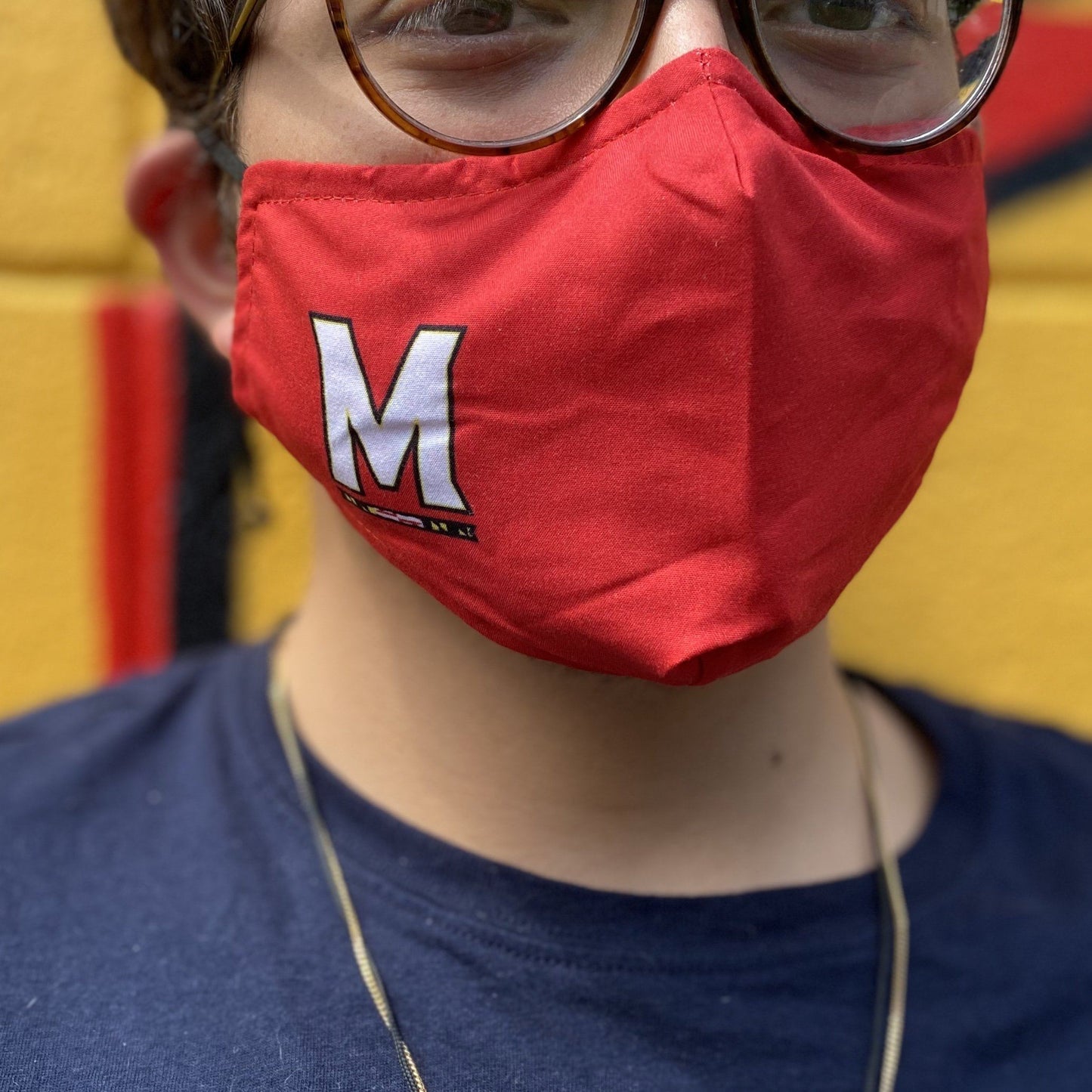 Side UMD "M" Logo (Red)  / Face Mask - Route One Apparel